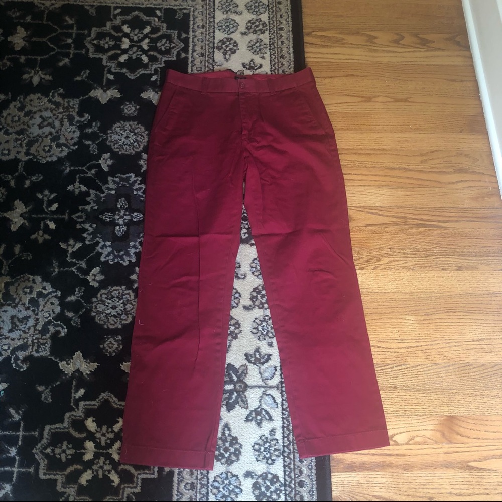 NWOT J.CREW MENS RED “BLEEKER” KHAKI PANTS